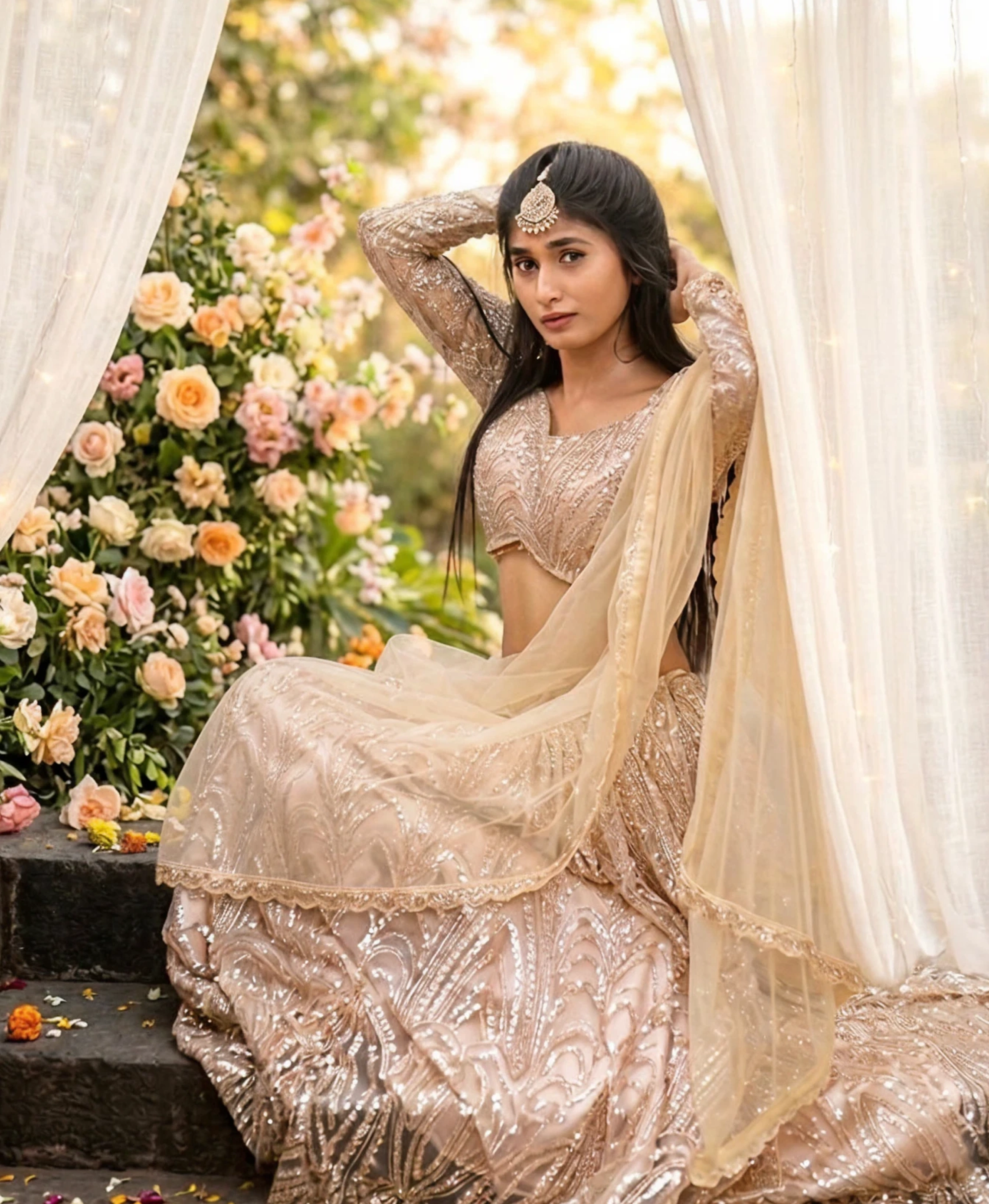 Designer Golden Embellished Lehenga